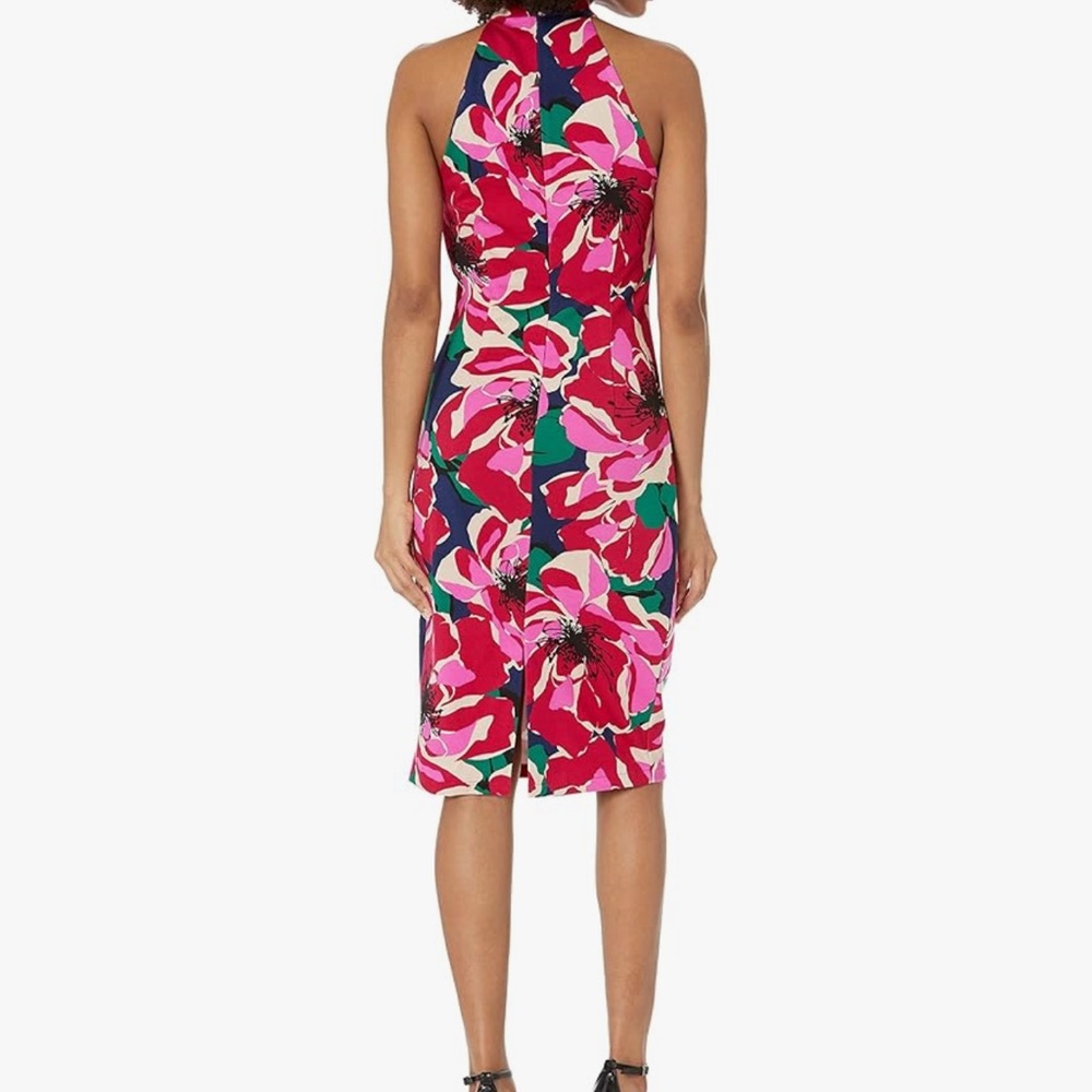 Trina Turk Floral Sheath Halter Dress Sz 6 - Picture 2 of 13